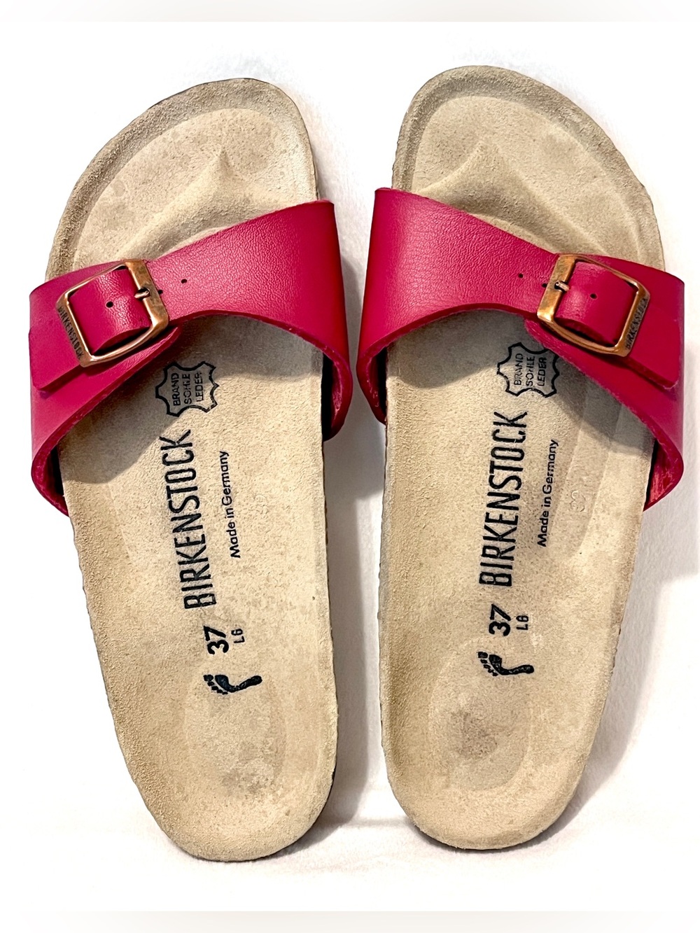Birkenstock Madrid Slide Sandals Pink Fuchsia Narrow 37 L6 NWOT